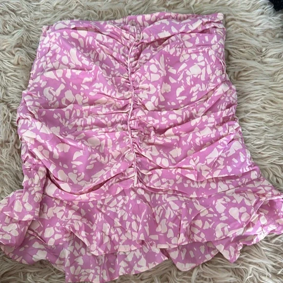 ISABEL MARANT PRINTED SILK MILENDI RUCHED SKIRT